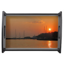 Limenas Stadt auf Sonnenuntergang auf der Insel Th