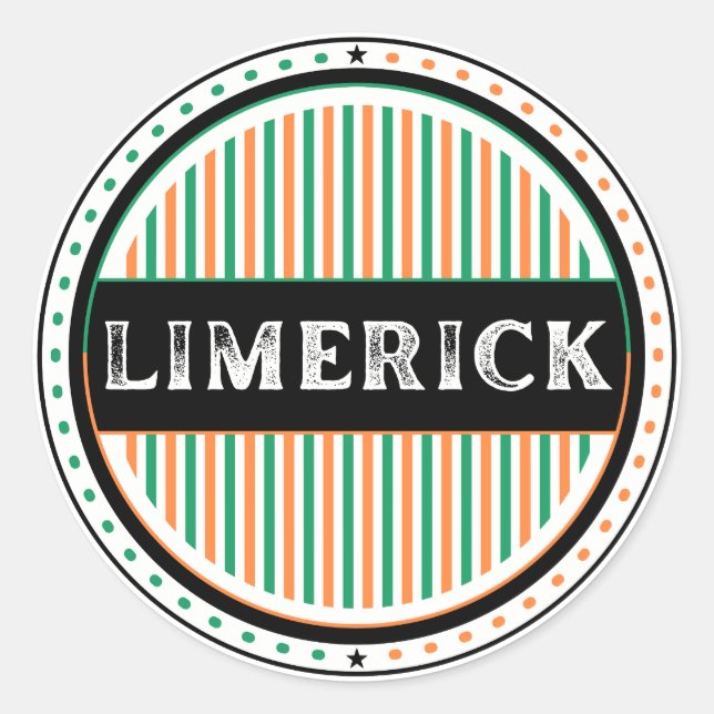 Limerick City Pride Emblem – Irish Identity Runder Aufkleber (Vorderseite)