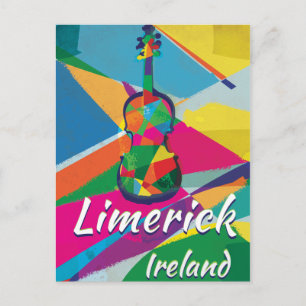 Limerick Ireland Vintage Travel Poster Postkarte