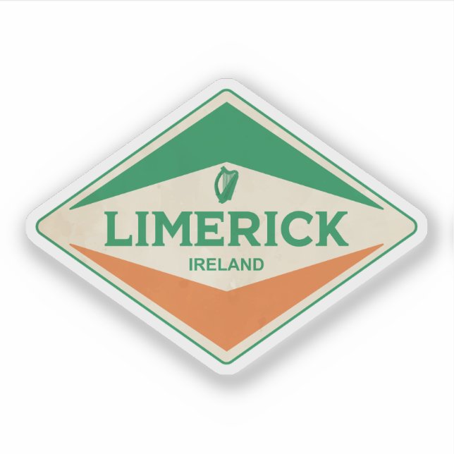 Limerick Irland Vintag Aufkleber (Vorderseite)