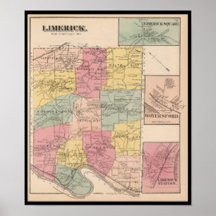Limerick Royersford PA Pennsylvania Karte 1871 Poster