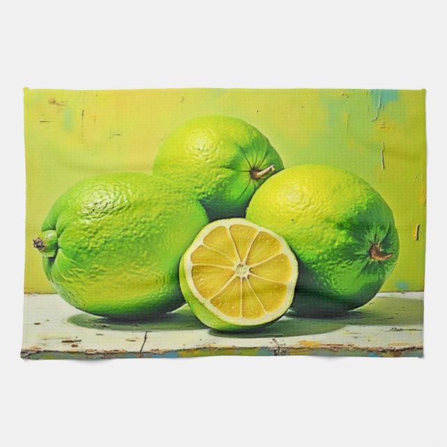Limes helles Summer Pop Design Geschirrtuch (Horizontal)