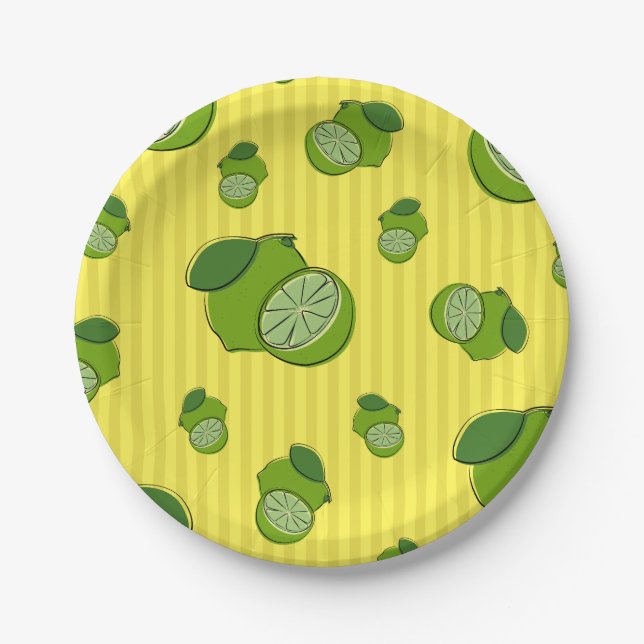 Limes Illustration Pappteller (Vorderseite)