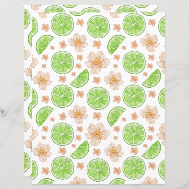 Limes Scrapbook Paper (Vorne/Hinten)