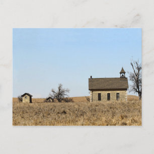 Limestone Bichet Schoolhouse in Kansas Postkarte