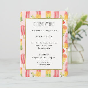 Limette Ananas Gelbe Wassermelone Fruchtiger Gebur Einladung