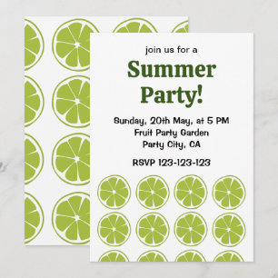 Limette Frucht Grüne Limette Sommerparty Einladung