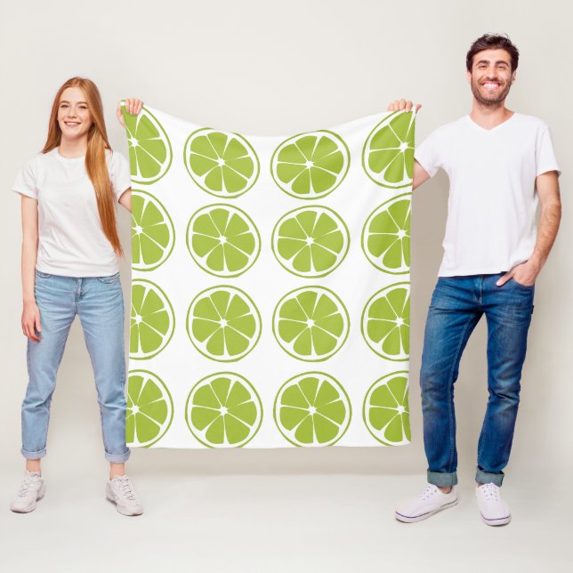 Limette Frucht Grünes Limettenmuster Fleecedecke (Beispiel)