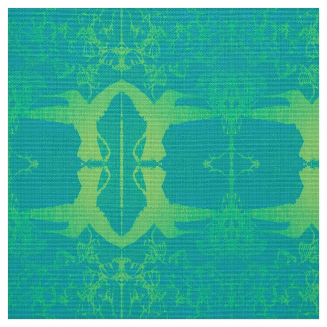 Limette Green Hummingbirds Fabric Stoff (Muster)