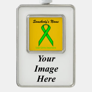 Limette Green Standard Ribbon Tmpl (V-I) von K Yon Rahmen-Ornament Silber