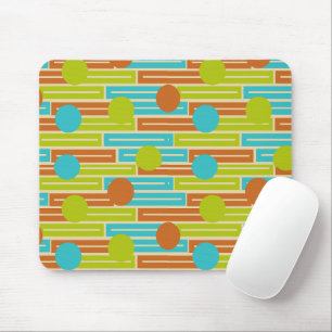 Limette grün, Zimtbraun, türkisfarbene Rechtecke Mousepad