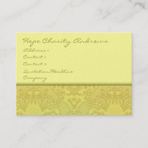 Limette und Gold Damast Floral - Visitenkarte