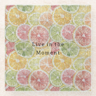 Limette Zitrone Orange Grapefruit Frucht Funkeln  Glasuntersetzer