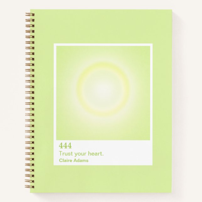 Limetten-Grün Aura Swatch Engel Zahl Notizbuch (Vorderseite)