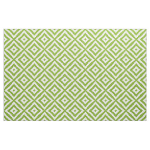 Limetten-Grün-Diamant-Quadrate-Ikat-Mosaik-Muster Stoff