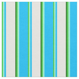 Limettengrün, Aquamarine, Blau, Weiß und Dunkelgrü Stoff