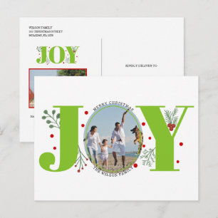 Limettengrüne Freude, Beeren Weihnachtsfeiertag Fo Postkarte