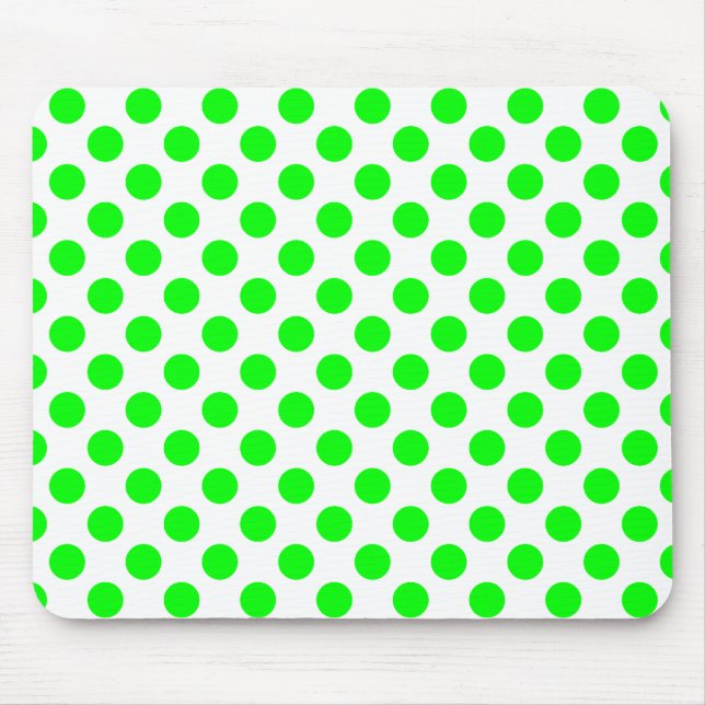 Limettengrüne Tupfen Mousepad (Vorne)