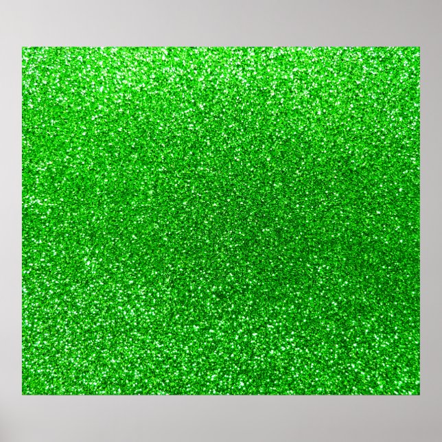 Limettengrüner Glitzer Poster (Vorne)