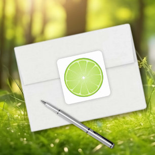 Limettenscheibe Quadratischer Aufkleber