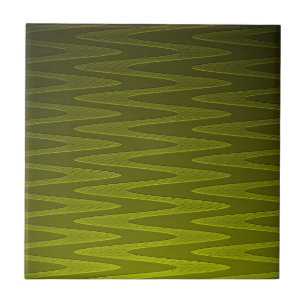 Liminer Olive Green Zigzag Muster Fliese