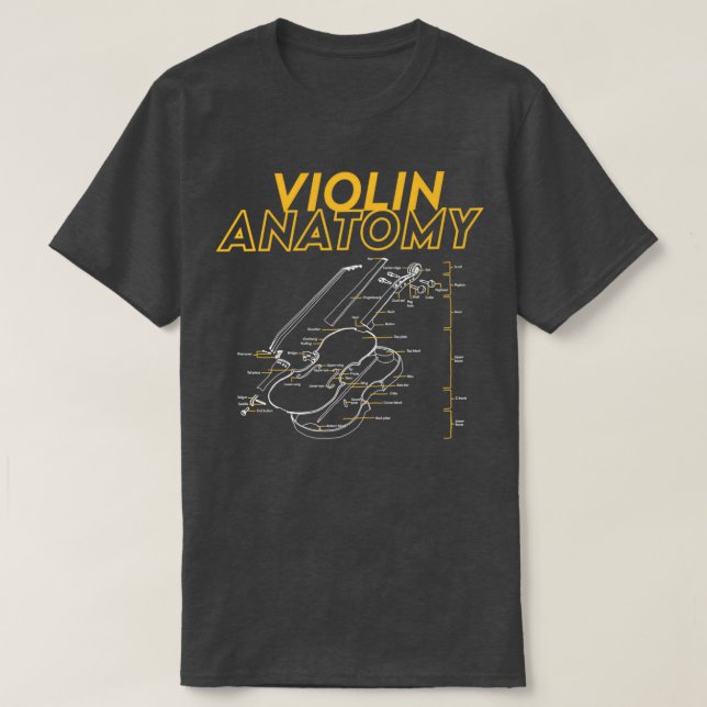 Limit für zwei Geigenvioline-Anatomie zeichnend Di T-Shirt (Design vorne)
