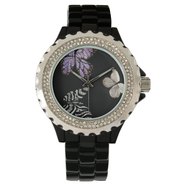 Limited Edition Black Butterfly Watch Armbanduhr (Vorderseite)
