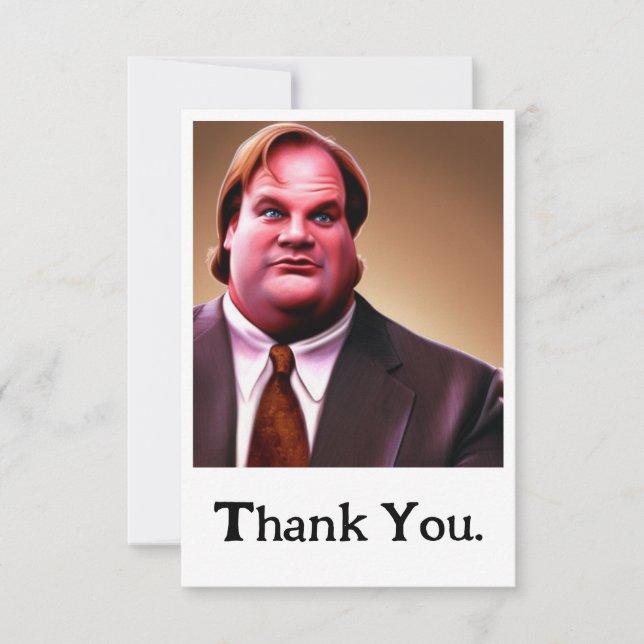 Limited Edition Chris Farley Dankeschön Card Dankeskarte (Vorderseite)