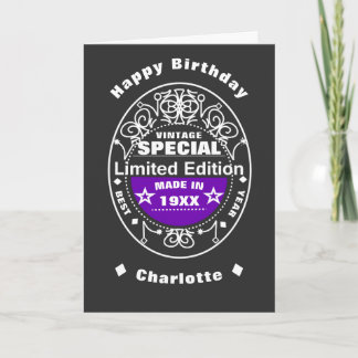 Limited Edition Jahr Geboren Personalisiert Geburt Karte