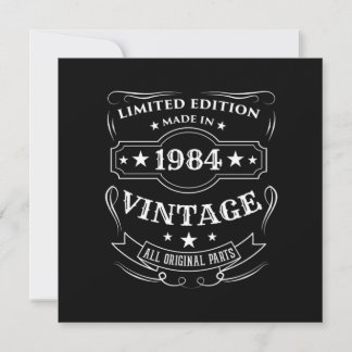 Limited Edition Made in 1984 Vintages Geburtstagsg Einladung