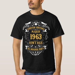 Limited Edition März 1963 Vintag All Original Pa T-Shirt