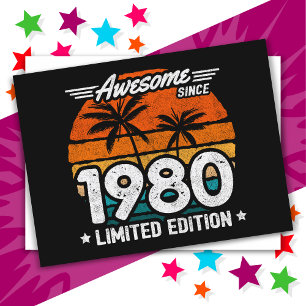 Limited Edition Retro Awesome Seit 1980 Geboren 19 Postkarte