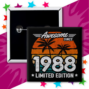 Limited Edition Retro Awesome seit 1988 Geboren 19 Button
