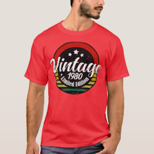 Limited Edition Vintag 1980 Geburtstag 43. Geburts T-Shirt