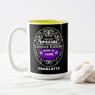 Limited Edition Year Geboren Personalisiert Birthd Zweifarbige Tasse