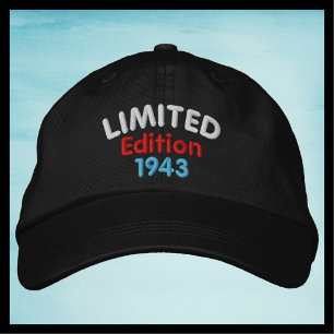 Limitierte Auflage 1943 oder Jahr, Schwarz, vintag Bestickte Baseballkappe