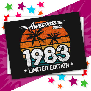Limitierte Auflage 1983 Retro Awesome seit 1983 Postkarte