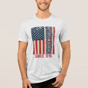 Limitierte Auflage seit 1776 Vintage Patriotenflag Tri-Blend Shirt
