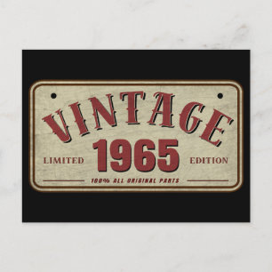 Limitierte Auflage Vintage 1965 Originalteile Postkarte