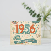 Limitierte Edition 1956 Geburtstagskarte | 50er Re