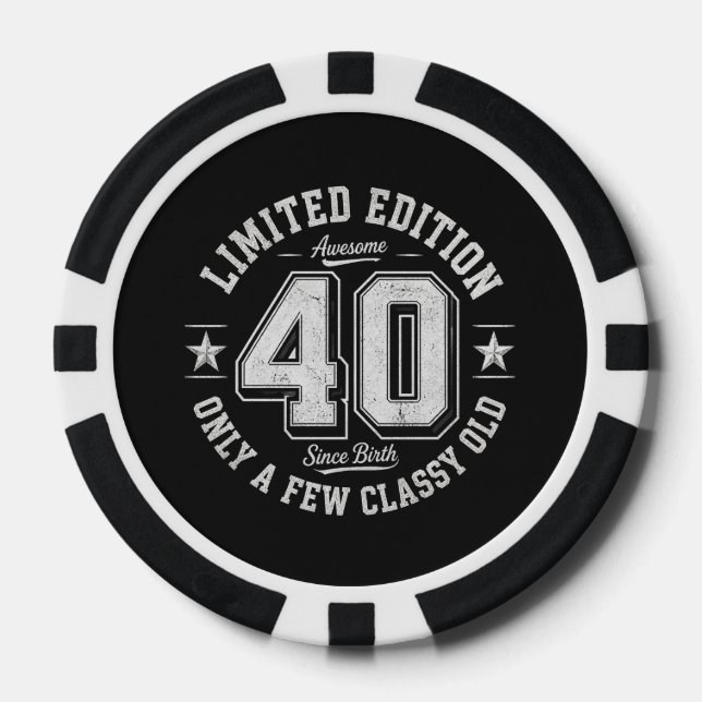 Limitierte Edition Awesome 40. Geburtstag Pokerchips (Vorderseite)