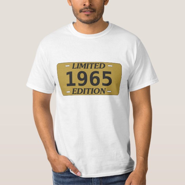 Limitierte Edition Geburtstags-Vanity-Nummernschil T-Shirt (Vorderseite)