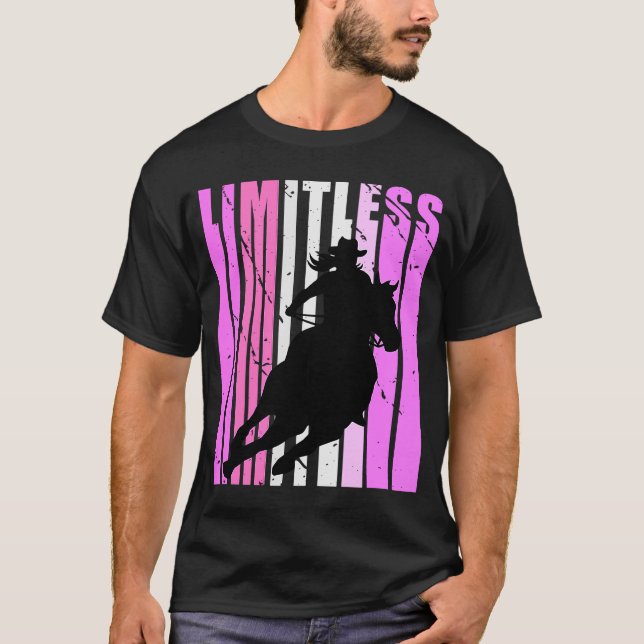 Limitless Cowgirl Rodeo Barrel Race R T-Shirt (Vorderseite)