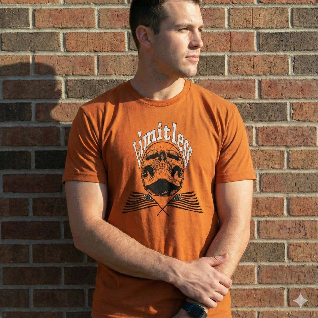 Limitless Skull Grunge American Flag Styl T-Shirt (Von Creator hochgeladen)