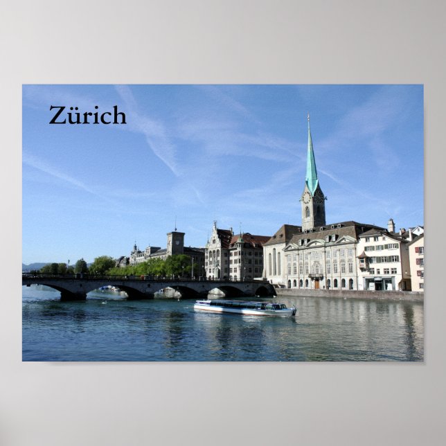 Limmat River in Zürich Poster (Vorne)