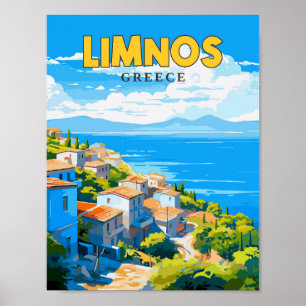 Limnos Griechenland - Vintage-Illustration Poster