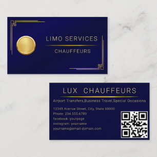 Limo-Fahrer und Chauffeur-Service QR-Code Visitenkarte
