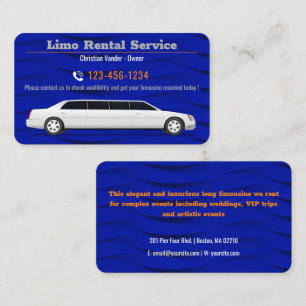 Limo-Miete und Fahrerdienst Luxus Visitenkarte