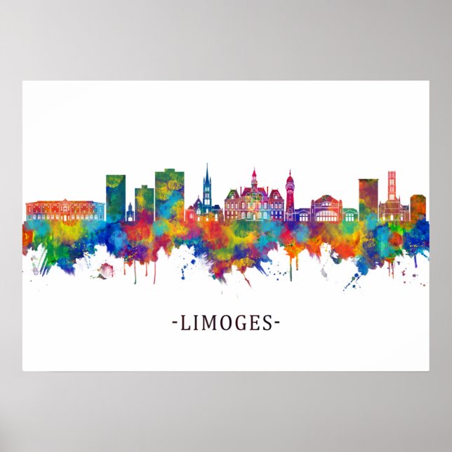 Limoges France Skyline Poster (Vorne)