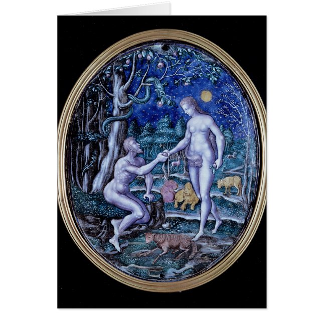 Limoges-Plakette, die Adam und Eve, c.1570 (Vorne)